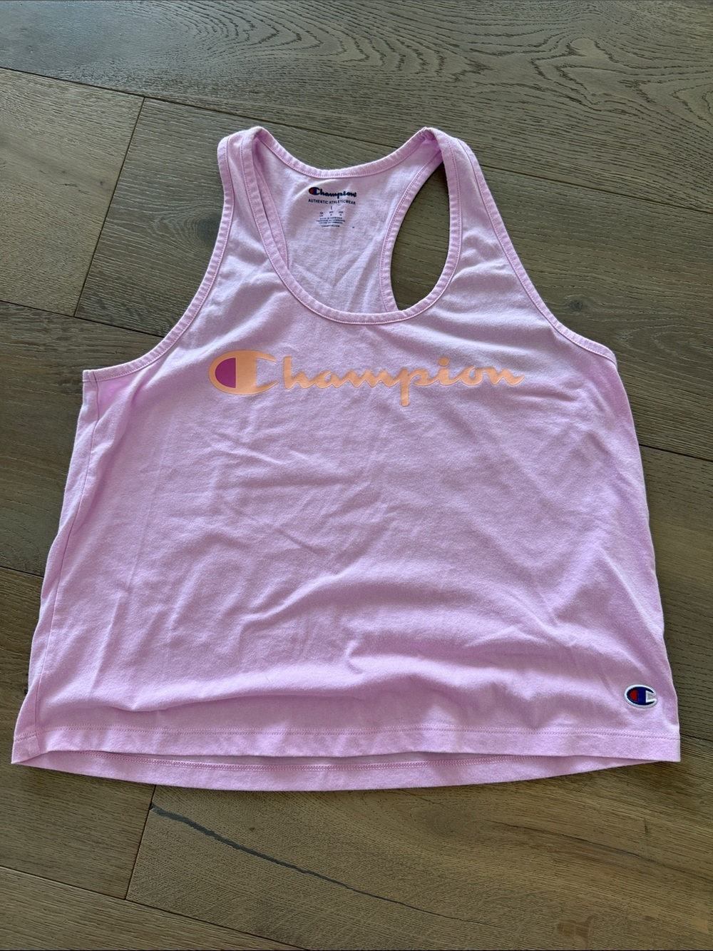 Champion Pink Racerback Logo Tank Top
